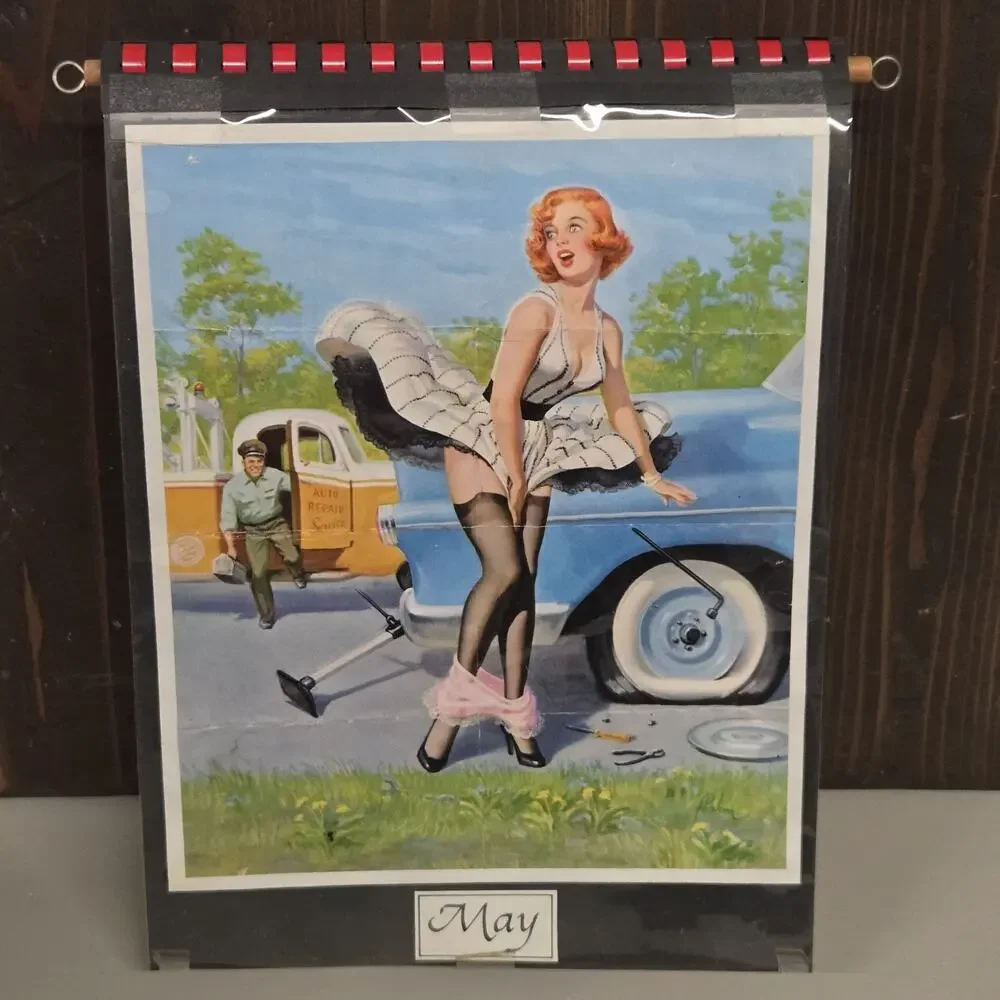 Reusable Pin Up Calendar Vintage Style Art Elvgren Moran Frahm Petty Bradley